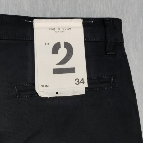 Rag & Bone Classic Chino Shorts Black Mens 34(35)  x 9" Stretch Fit 2 Slim NWT - Picture 4 of 16